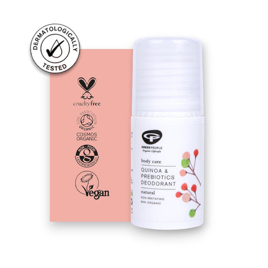 Aluminiumfreies Deo von Green People - Bio Deodorant, Quinoa Deo, Green People, natürliches Deo, aluminiumfrei, alkoholfrei, antibakteriell, empfindliche Haut, natürliche Inhaltsstoffe, nachhaltige Pflege, Naturinhalt, biorundum