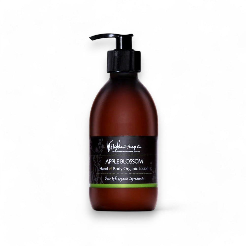 Bio Hand & Bodylotion mit Apfelblüte, 300ml - Bio Lotion, Körperpflege, natürliche Inhaltsstoffe, Apfelblüte, feuchtigkeitsspendend, vegan, Highland Soap Co., natürliche Schönheit, Handpflege, Kräuterextrakte