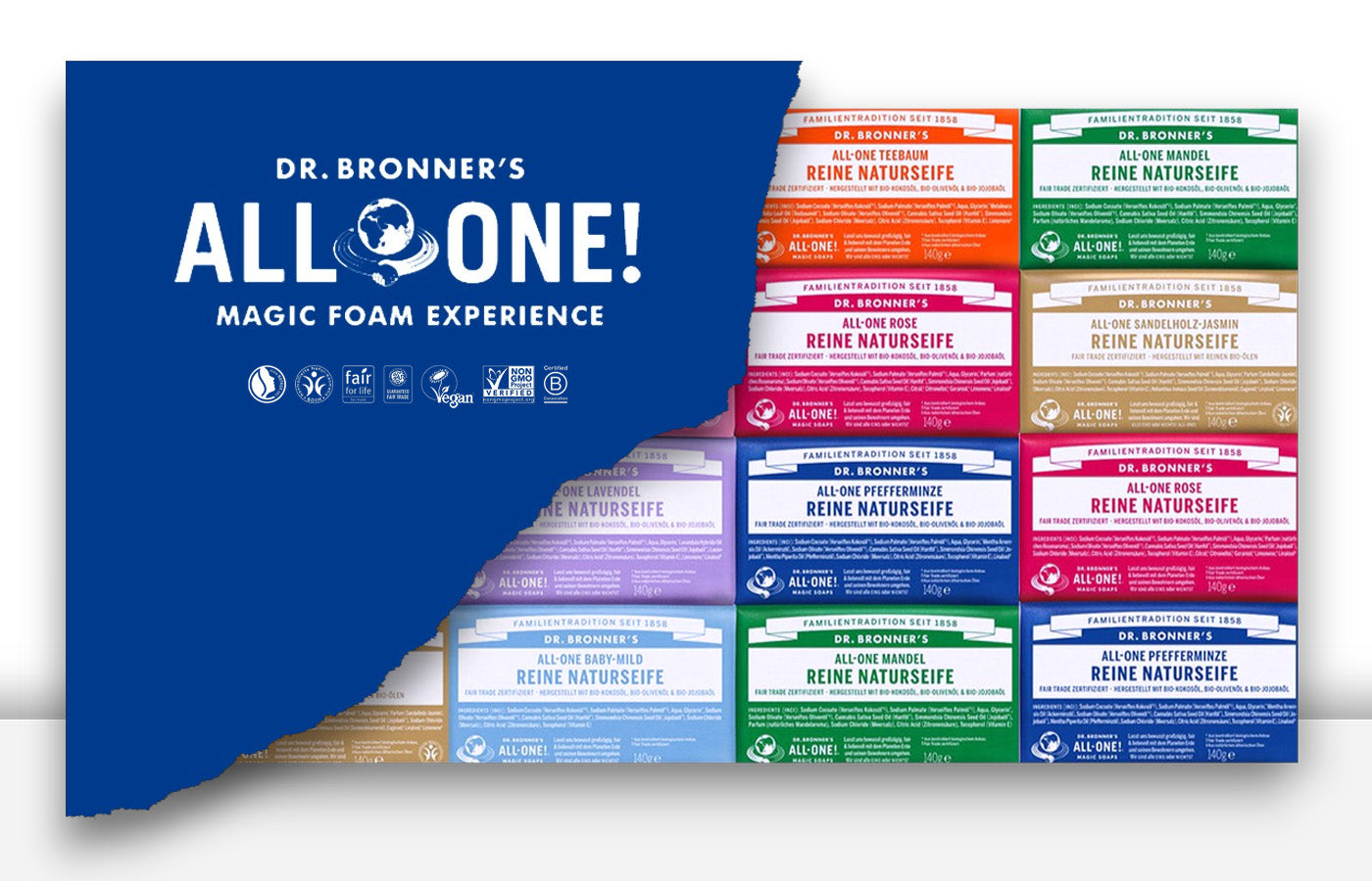 DR. BRONNER - NATURSEIFEN UND MEHR - Entdecke die Naturkosmetik von Dr. Bronner: vegane Seifen, Lippenbalsam und Zahnpasta, nachhaltig und Fair Trade zertifiziert - biorundum
