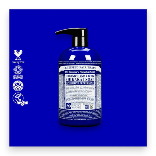 DR. BRONNER’S - Bio Sugar Soap Shikakai mit Pfefferminze für samtweiche Haut, 355ml