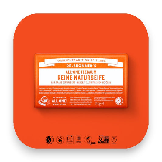Bio-Teebaumöl für die Hautgesundheit - dr bronner, seife, teebaumöl, bio, fair trade, hautpflege, antiseptisch, vegan, natur, handgefertigt, biorundum