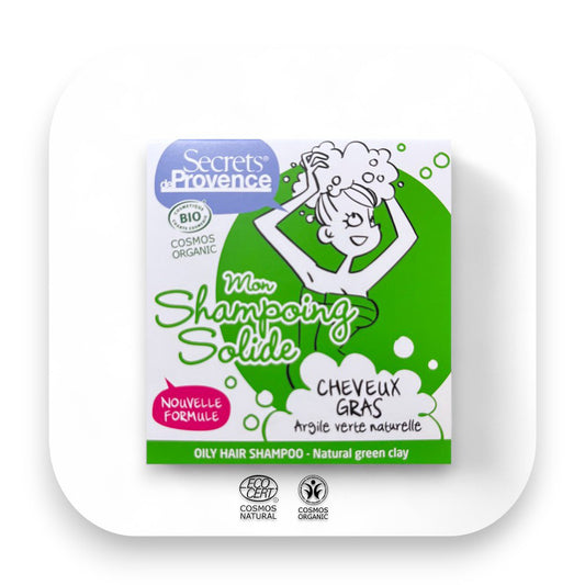 Freude beim Haarewaschen mit festem Shampoo für feetiges Haar: Spaß, Haarwäsche, fettiges Haar, Bio, Secrets de Provence, entspannender Duft, pflegende Formel, effektive Reinigung, frisch, geschmeidig