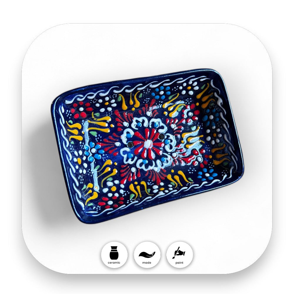 Elegante Badezimmeraccessoires - keramik seifenschale, handgefertigte seifenschale, iznik keramik, traditionshandwerk, badezimmerdeko, geschenkideen, nachhaltige geschenke, kunstwerke, farbenfrohe dekoration, biorundum