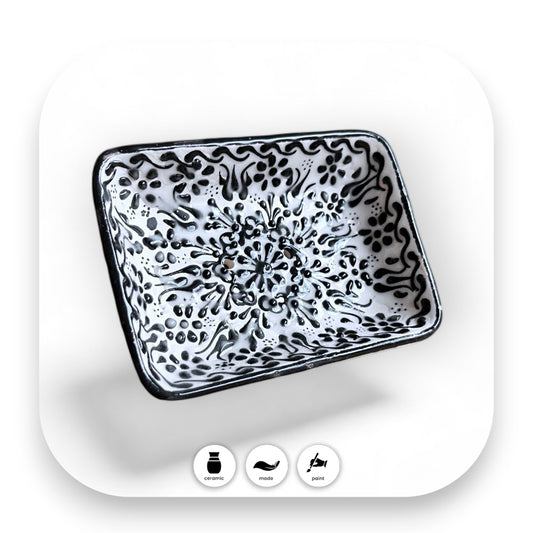 Seifenschale Myth Schwarz - Seifenschale, Keramik, handgefertigt, schwarz, Badezimmer, Iznik, nachhaltig, Deko, Geschenkidee, traditionell, biorundum