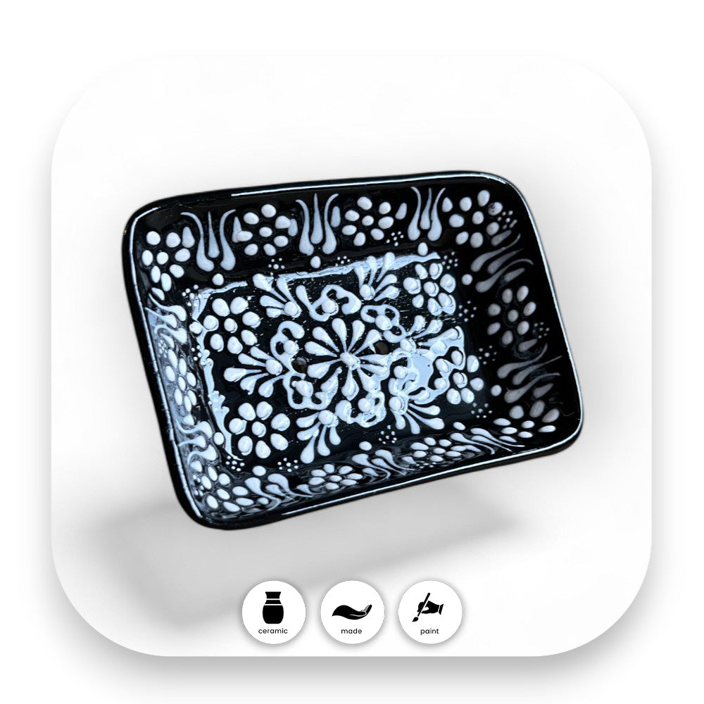 Handgefertigte Keramik Seifenschale - Seifenschale, Keramik, Badezimmer, handbemalt, nachhaltig, Wohnaccessoires, elegant, Deko, Geschenkidee, hochwertig, biorundum