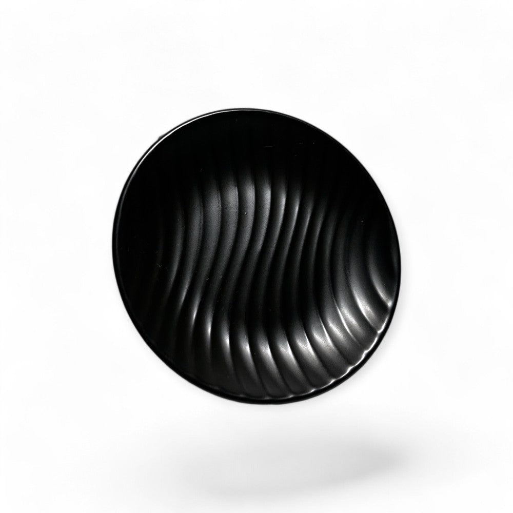 Elegantes Design in Schwarz, Weiß, Beige - Seifenschale, Keramik, rund, Badezimmer, elegant, nachhaltig, Deko, hygienisch, Geschenkidee, umweltfreundlich, biorundum