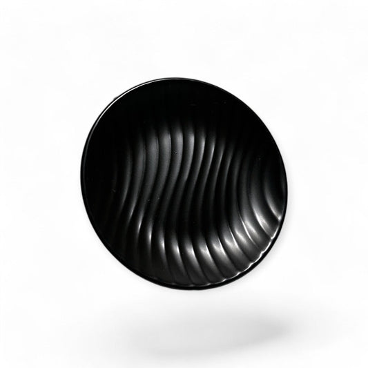 Elegantes Design in Schwarz, Weiß, Beige - Seifenschale, Keramik, rund, Badezimmer, elegant, nachhaltig, Deko, hygienisch, Geschenkidee, umweltfreundlich, biorundum