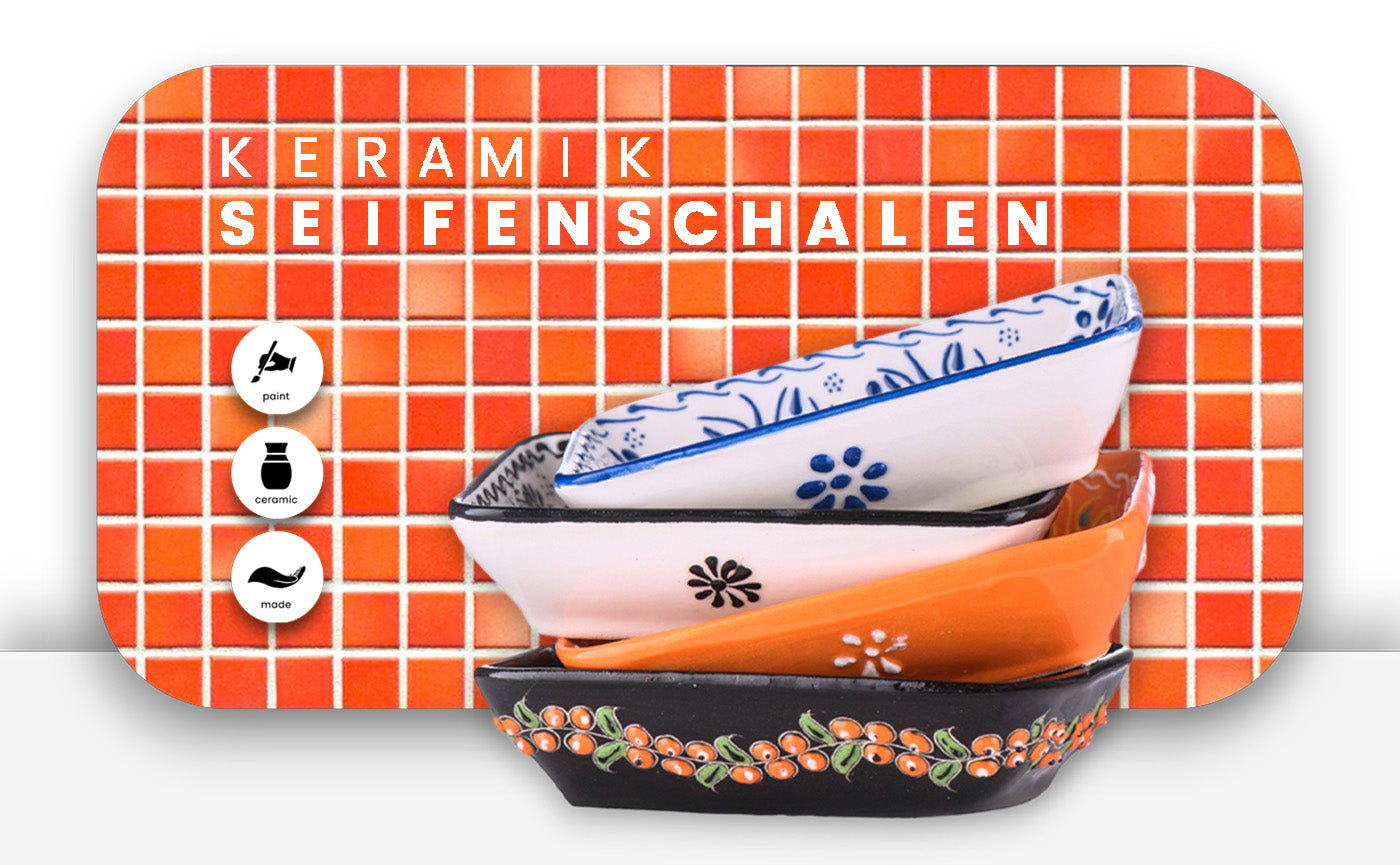 Seifenschalen aus Keramik - Seifenschalen, Keramik, handgefertigt, Badezimmer, Dekoration, hochwertig, Iznik, nachhaltig, funktional, elegant, biorundum