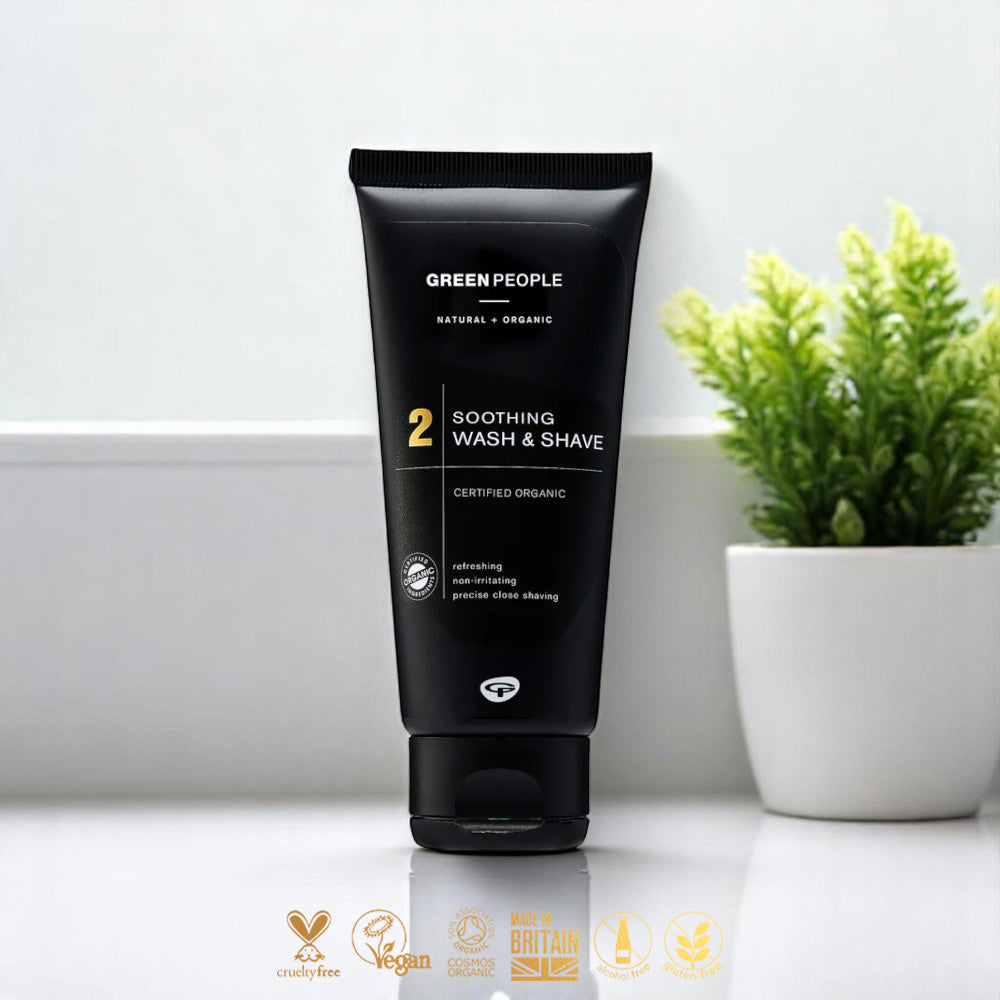 Männerpflege Wasch- und Rasiergel - Rasiergel, Waschgel, Männerpflege, Männerkosmetik, empfindliche Haut, Bio-Produkt, Rasur, vegan, umweltfreundlich, Hautpflege, Naturinhalt, biorundum