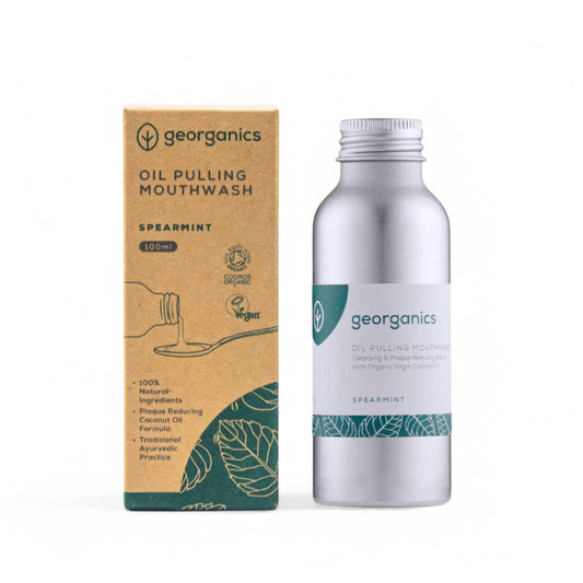 Mundspülung in ergonomischer Flasche - Mundspülung, Georganics, Zahnfleischpflege, erfrischender Atem, natürliche Inhaltsstoffe, vegan, tierversuchsfrei, Mundhygiene, Spearmint - biorundum