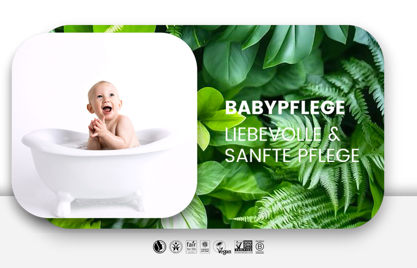 Veganes Babyshampoo und feuchtigkeitsspendende Lotion für empfindliche Haut von Neugeborenen. - Babypflege, natürliche Hautpflege, vegan, biologische Produkte, Babyshampoo, feuchtigkeitsspendende Lotion, beruhigende Creme, empfindliche Haut, hypoallergen, dermatologisch getestet.