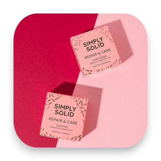 Festes Shampoo & Conditioner Sets: festes Shampoo, Simply Solid, Bio Shampoo, wochenendausflug, ideal für reisen, pflege, plastikfrei, vegan, haare, bequem, biorundum