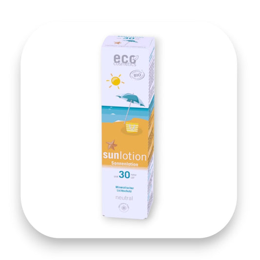 Sonnenlotion Eco Cosmetics LSF 30 schützt und pflegt die Haut - Sonnenlotion, eco cosmetics, lsf30, mineralisch, bio aloe vera, empfindliche haut, wasserfest, gesichtspflege, körperpflege, sonnenschutz, biorundum