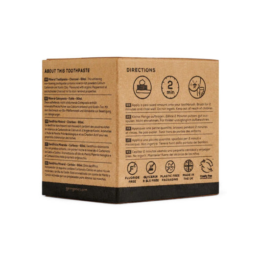 Umweltfreundliche Verpackung der Zahnpasta von Georganics - Zahnpasta, vegan, fluoridfrei, Naturkosmetik, Aktivkohle, umweltfreundlich, Mundpflege, sanfte Zahnpflege, Ethik