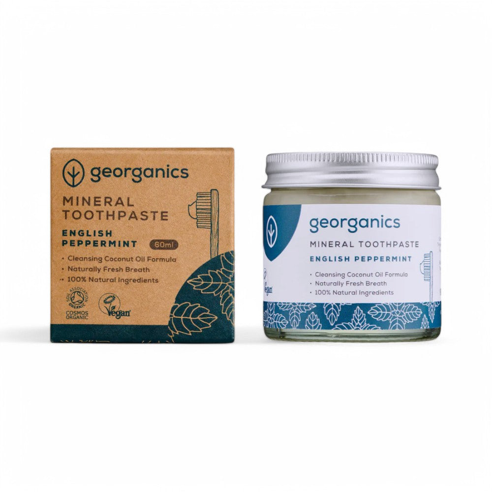 Mineralstoffreiche Zahnpasta Georganics, natürlicher Schutz, ohne Tierversuche - Georganics, Zahnpasta, Naturkosmetik, Vegan, Fluoridfrei, Schäumt nicht, English Peppermint, Mundpflege, Mineralstoffe, Umweltfreundlich - biorundum