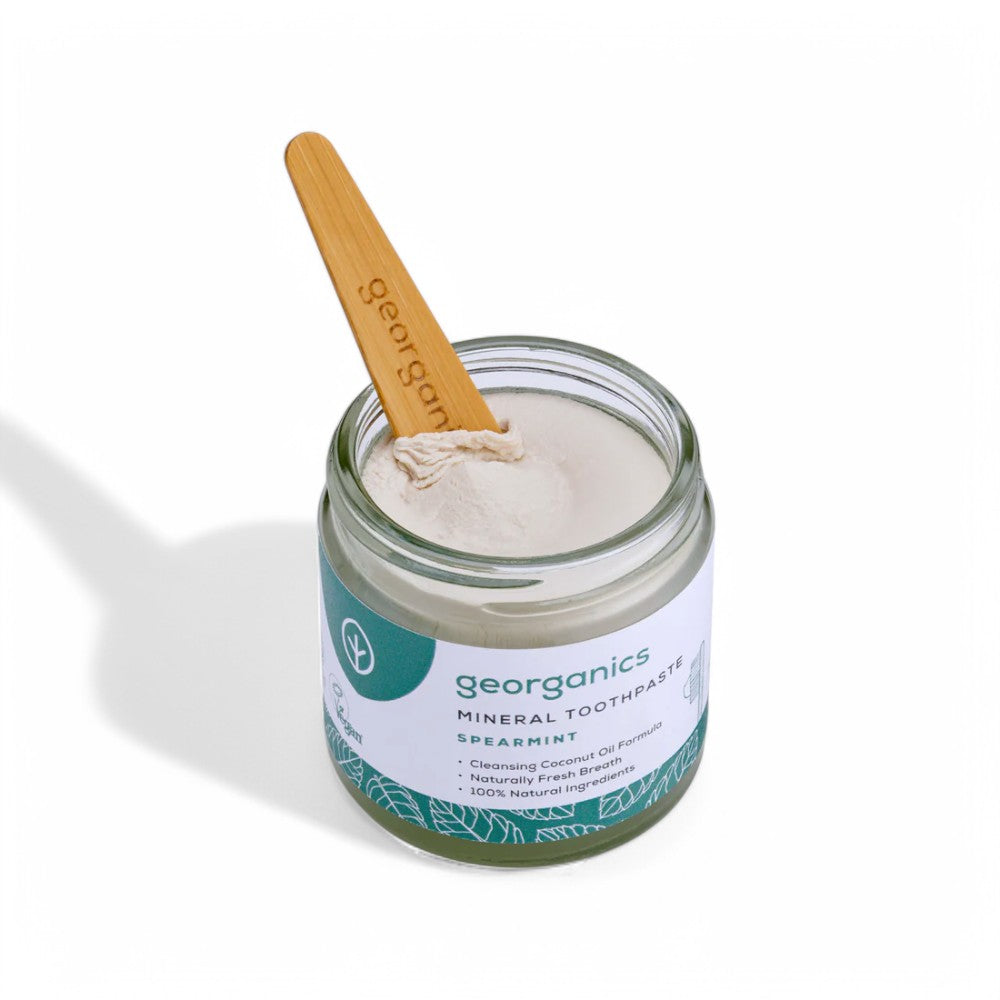 Zahnpasta, vegan, fluoridfrei, Naturkosmetik, Spearmint, mineralstoffreich, umweltfreundlich, Mundpflege, sanfte Zahnpflege, Ethik - biorundum