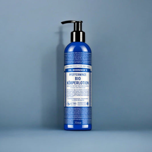 Bio Körperlotion mit Pfefferminz (240ml) - Sofortige Kühlung und langanhaltende Feuchtigkeit - Hand - und Körperlotion - AKTION - biorundum