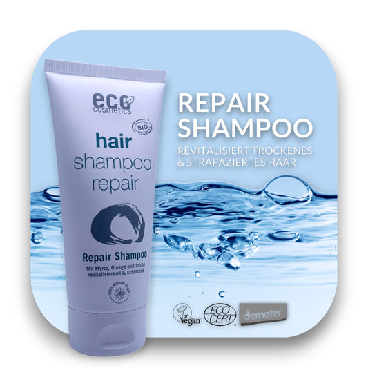 Revitalisiertes Haar mit ECO Repair Shampootags: revitalisiert, Haar, Pflege, Eco Cosmetics, Bio, Myrte, Ginkgo, vegan, Shampoo, Naturkosmetik