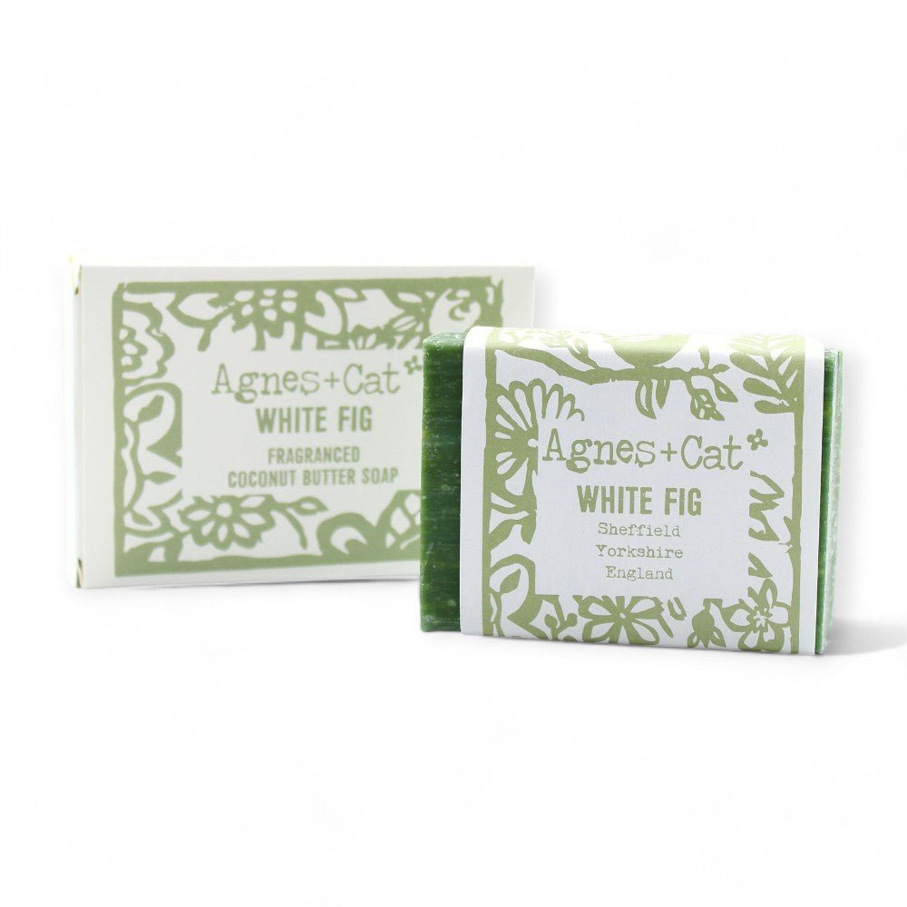 Agnes + Cat Handgemachte Kokosnussbutter Vegan und tierversuchsfrei bei biorundum. - Kokosnussbutter, Vegane Seife, Naturseife, Bio-Hautpflege, Weiße Feige, Feuchtigkeitspflege, Nachhaltig, Umweltfreundlich, Vegan, Handgemacht