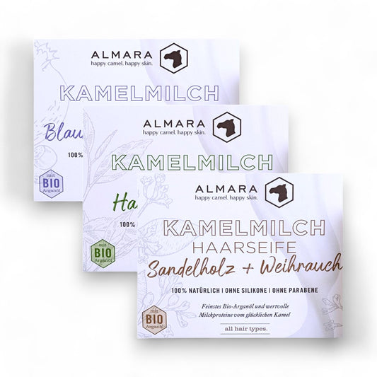 Almara Haarseifen Shampoo - Haarpflege, Shampoo, Kamelmilch, Haarseife, vegane Haarpflege, natürliche Inhaltsstoffe, sanfte Reinigung, Duft, gesundes Haar, handgefertigt, Granatapfel, natürliche Zutaten, vegan, umweltfreundlich, Hautpflege, sanfte Formulierung, gesunde Haare, Pflanzenextrakte, natürliche Pflege, Aromatherapie, ideale Haarpflege, antioxydativ