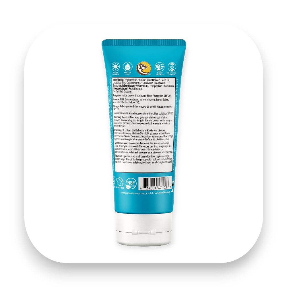 Sonnencreme Active: Badger Sonnencreme mit Kamille für sanften Schutz und Pflege - Sonnencreme, badger, spf30, baby, kinder, mineralisch, wasserfest, biologisch abbaubar, uv schutz, empfindliche haut, biorundum