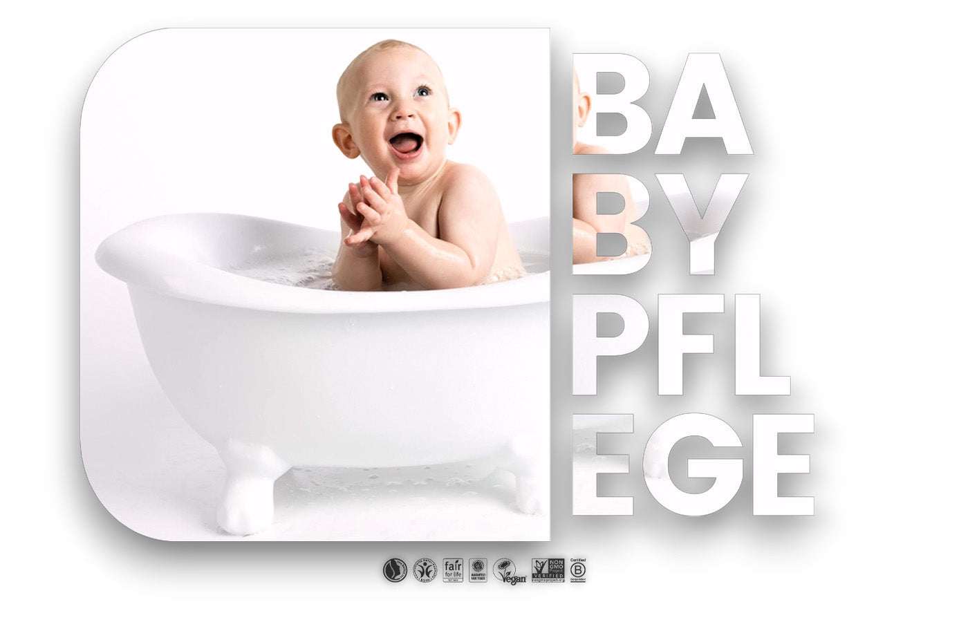 Babypflege beganes Baby Shampoo und feuchtigkeitsspendende Baby Lotion für empfindliche Haut von Neugeborenen. - Babypflege, natürliche Hautpflege, vegan, biologische Produkte, Babyshampoo, feuchtigkeitsspendende Lotion, beruhigende Creme, empfindliche Haut, hypoallergen, dermatologisch getestet. - biorundum