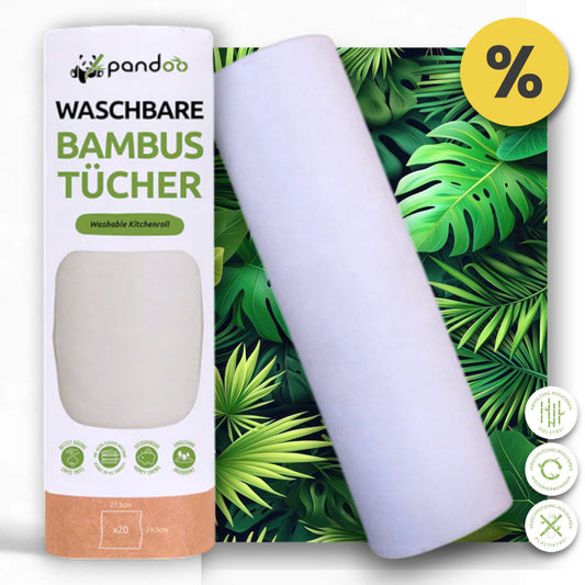 Bambus Küchenrolle - Bambustücher, Bambus Küchenrolle, nachhaltig, umweltfreundlich, wiederverwendbar, Haushalt, pandoo, Recycle, Abholzung, Pflege, naturinhalt, naturkosmetik, biorundum