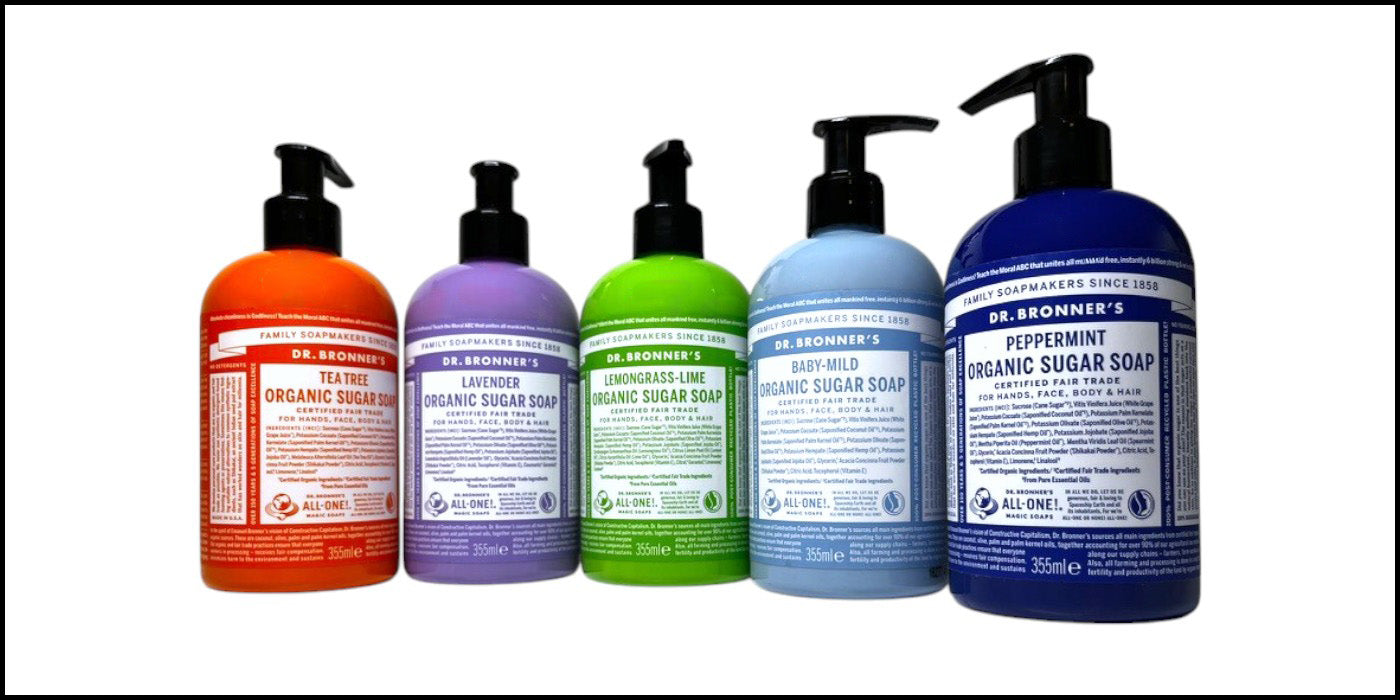 Biologische Inhaltsstoffe von Dr. Bronner Seifen - Dr Bronner, Seifen, Naturseifen, Handseifen, nachhaltige Pflege, biologische Seifen, vegan, tierversuchsfrei, fair trade, Umweltfreundlich, All-in-One, Hautpflege, multifunktional, Recycling, Pflegeprodukte, gesund, Fairness