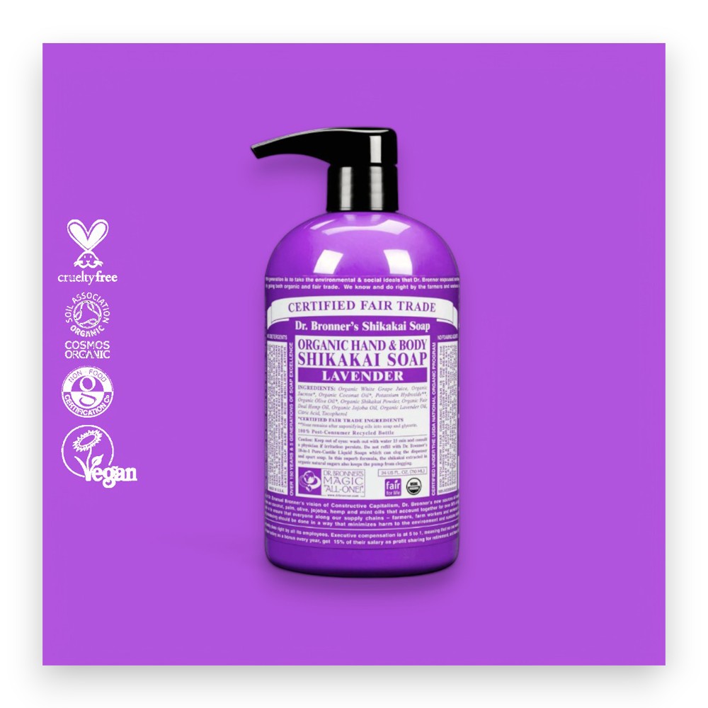 DR. BRONNER’S BIO SUGAR SOAP - Lavendel für beruhigende Reinigung, 355ml