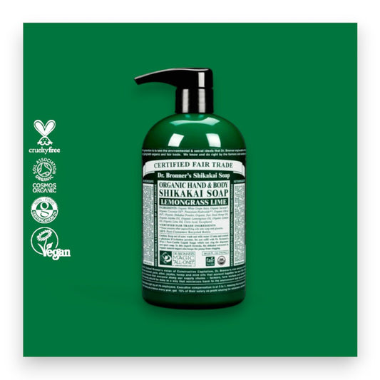 DR. BRONNER’S - Bio Sugar Soap Shikakai mit Zitronengras-Limette mit erfrischender Duftnote, 355ml
