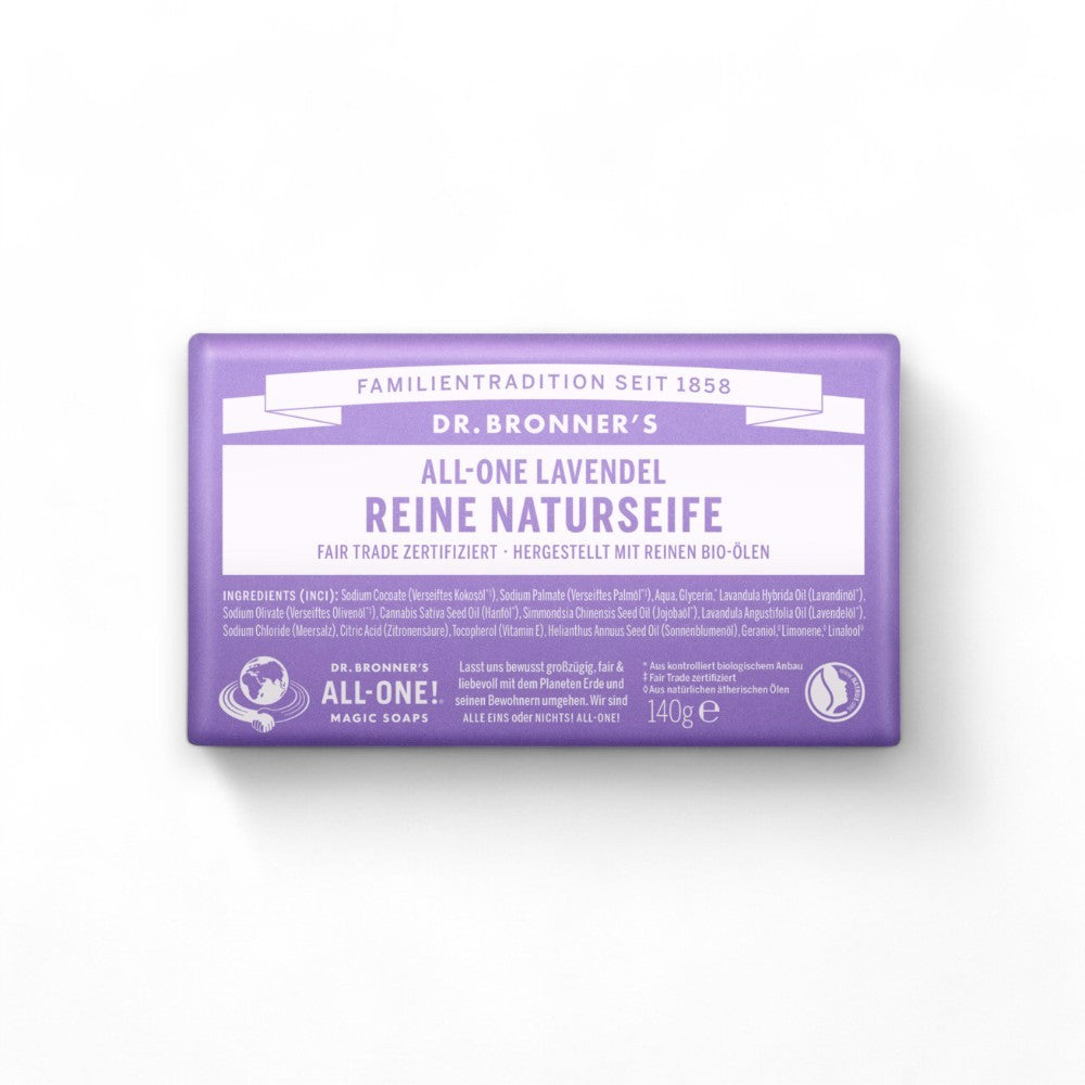 Dr. Bronner Reine Naturseife Lavendel bei biorundum - Dr. Bronner, Naturseife, Lavendel, Bio, Fair Trade, Nachhaltigkeit, Hautpflege, Entspannung, Aromatherapie, natürlich