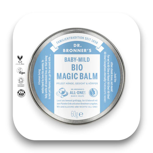 Dr. Bronner's Bio Magic Balm Baby-Mild - dr bronners, bio magic balm, babypflege, hautpflege, bio kosmetik, sensitive haut, vegan, veganpflege, fair trade, nachhaltigkeit, Naturkosmetik, Onlineshop, biorundum