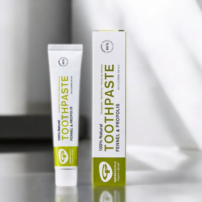 Fluoridfreie Zahnpasta, naturbelassen - Zahnpasta, Bioinhalt, Naturinhalt, Vegan, Naturkosmetik, Zahnpflege, empfindliche Zähne, Homöopathie geeignet, Fenchel, Propolis, vegane Naturkosmetik - biorundum