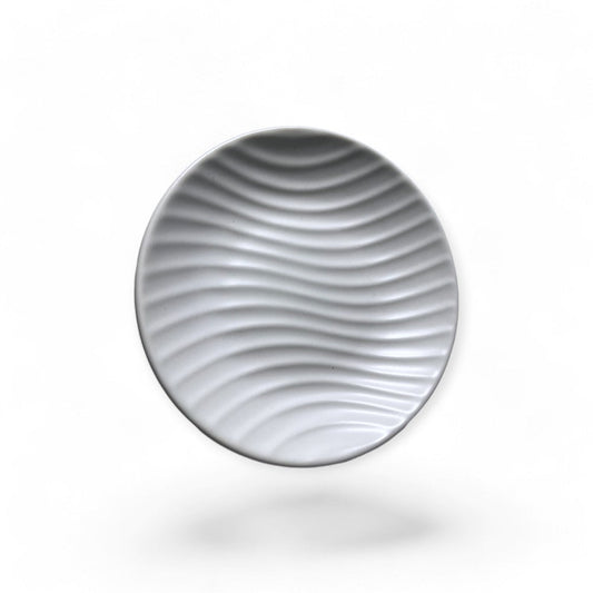 Runde, geriffelte Seifenschale - Seifenschale, Keramik, rund, Badezimmer, elegant, nachhaltig, Deko, hygienisch, Geschenkidee, umweltfreundlich, biorundum