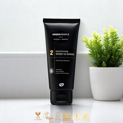 Männerpflege Wasch- und Rasiergel - Rasiergel, Waschgel, Männerpflege, Männerkosmetik, empfindliche Haut, Bio-Produkt, Rasur, vegan, umweltfreundlich, Hautpflege, Naturinhalt, biorundum