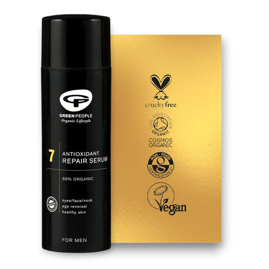 Speziell für die Bedürfnisse von Männern entwickelt. - Anti-Aging, Männerpflege, Bio, Vegan, Hautstraffung, Faltenreduktion, Naturkosmetik, Repair Serum, Multifunktional, Schnelle Ergebnisse, Green People, Naturinhalt, biorundum