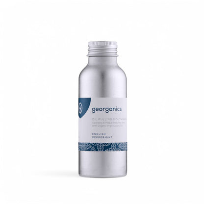 Zahngesunde Mundspülung mit Pfefferminze - Mundspülung, Georganics, Zahnfleischpflege, erfrischender Atem, natürliche Inhaltsstoffe, vegan, tierversuchsfrei, Mundhygiene, englische Pfefferminze- biorundum