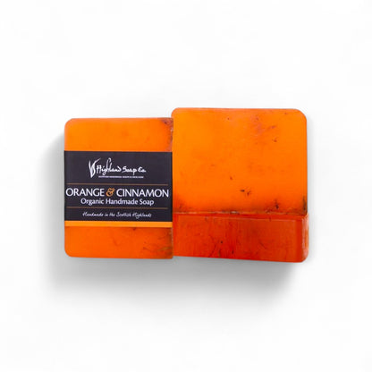 Hochwertige Naturseife Orange mit Zimt - Naturseife, Orange, Zimt, Highland Soap Company, biologische Seife, gesunde Haut, vegane Pflege, Wohlfühlprodukt, Körperpflege, aromatische Seife, biorundum