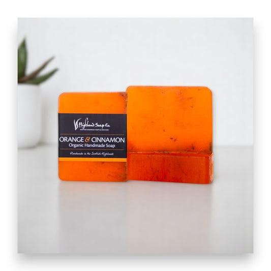 Orange mit Zimt Duftaroma - Naturseife, Orange, Zimt, Highland Soap Company, biologische Seife, gesunde Haut, vegane Pflege, Wohlfühlprodukt, Körperpflege, aromatische Seife, biorundum