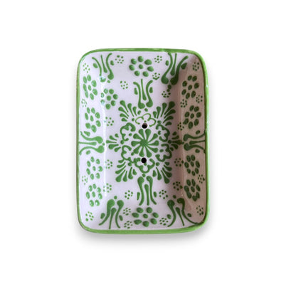 Seifenschale Pistazien - Seifenschale, Keramik, handgefertigt, Pistaziengrün, Badezimmer, nachhaltig, Deko, Geschenkidee, traditionell, Iznik, biorundum