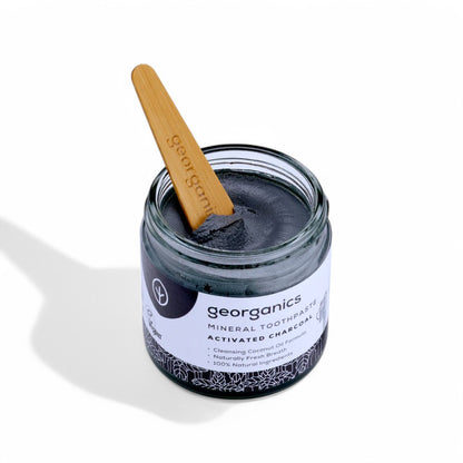Zahnpasta ohne Schäumen in der Tube von Georganics - Zahnpasta, vegan, fluoridfrei, Naturkosmetik, Aktivkohle, umweltfreundlich, Mundpflege, sanfte Zahnpflege, Ethik