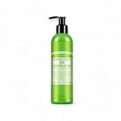 Bio Körperlotion mit Patchouli - Dr. Bronner Bio Körperlotionen - Bodylotion, Bio Körperlotion, Dr. Bronner, natürliche Hautpflege, vegane Lotion, Jojobaöl, essentielle Öle, feuchtigkeitsspendend, nachhaltig, frei von Chemikalien, pH-balanced, Hautpflege, Pflegeprodukte, Aromatherapie, Umweltschutz