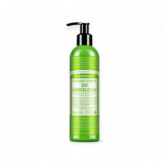 Bio Körperlotion mit Patchouli - Dr. Bronner Bio Körperlotionen - Bodylotion, Bio Körperlotion, Dr. Bronner, natürliche Hautpflege, vegane Lotion, Jojobaöl, essentielle Öle, feuchtigkeitsspendend, nachhaltig, frei von Chemikalien, pH-balanced, Hautpflege, Pflegeprodukte, Aromatherapie, Umweltschutz