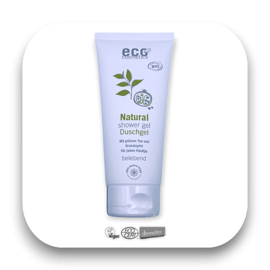 Bio Duschgel von Eco Cosmetics – frische Pflege mit Grüntee: Bio Duschgel, Eco Cosmetics, Grüntee, Granatapfel, Naturkosmetik, vegan, Hautpflege, mild, erfrischend, Duft, biorundum