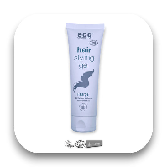 ECO Haargel von Eco Cosmetics – natürlich und wirksam: Haargel, Eco Haargel, Naturkosmetik, Styling, Bio, Kiwi, Weinblatt, Glanz, Vegan, Pflege